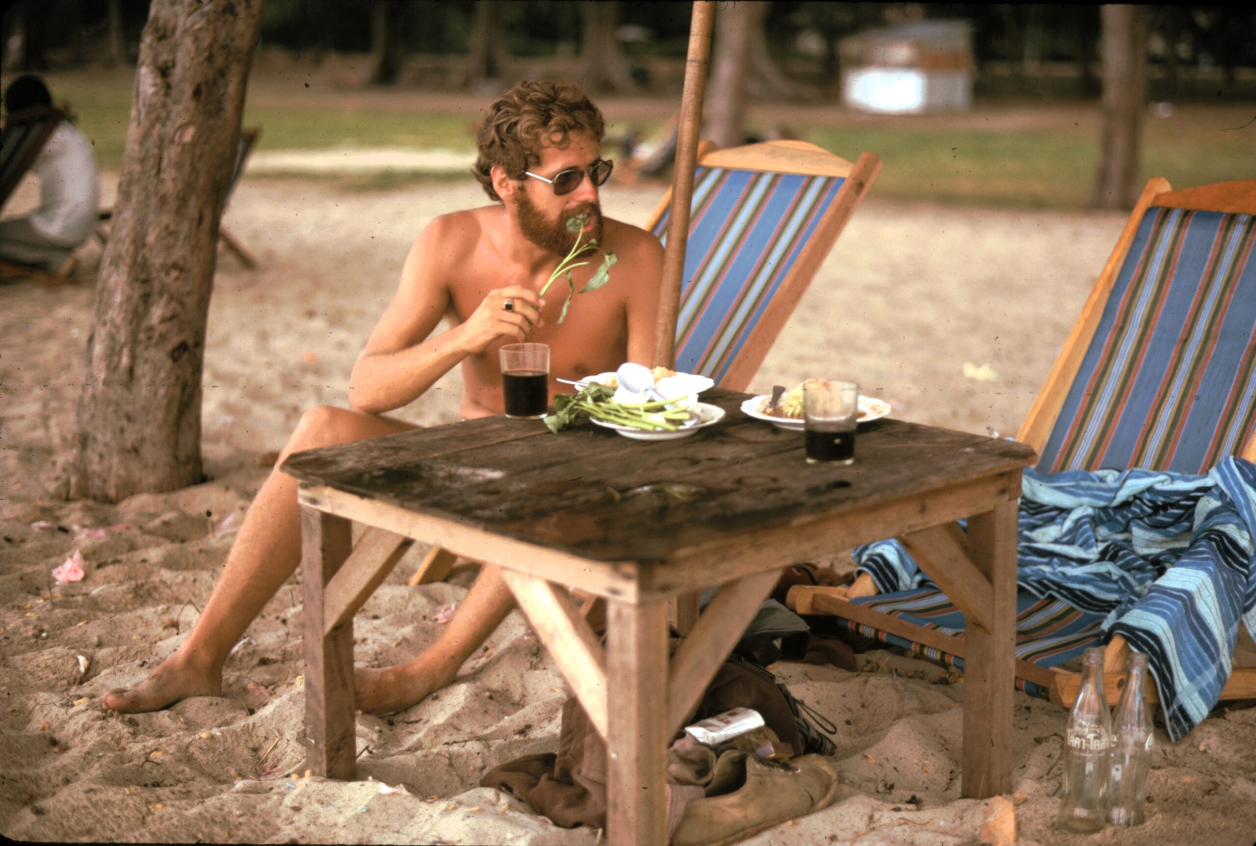 Good life on the beach in Songkhla, southern Thailand, 1973