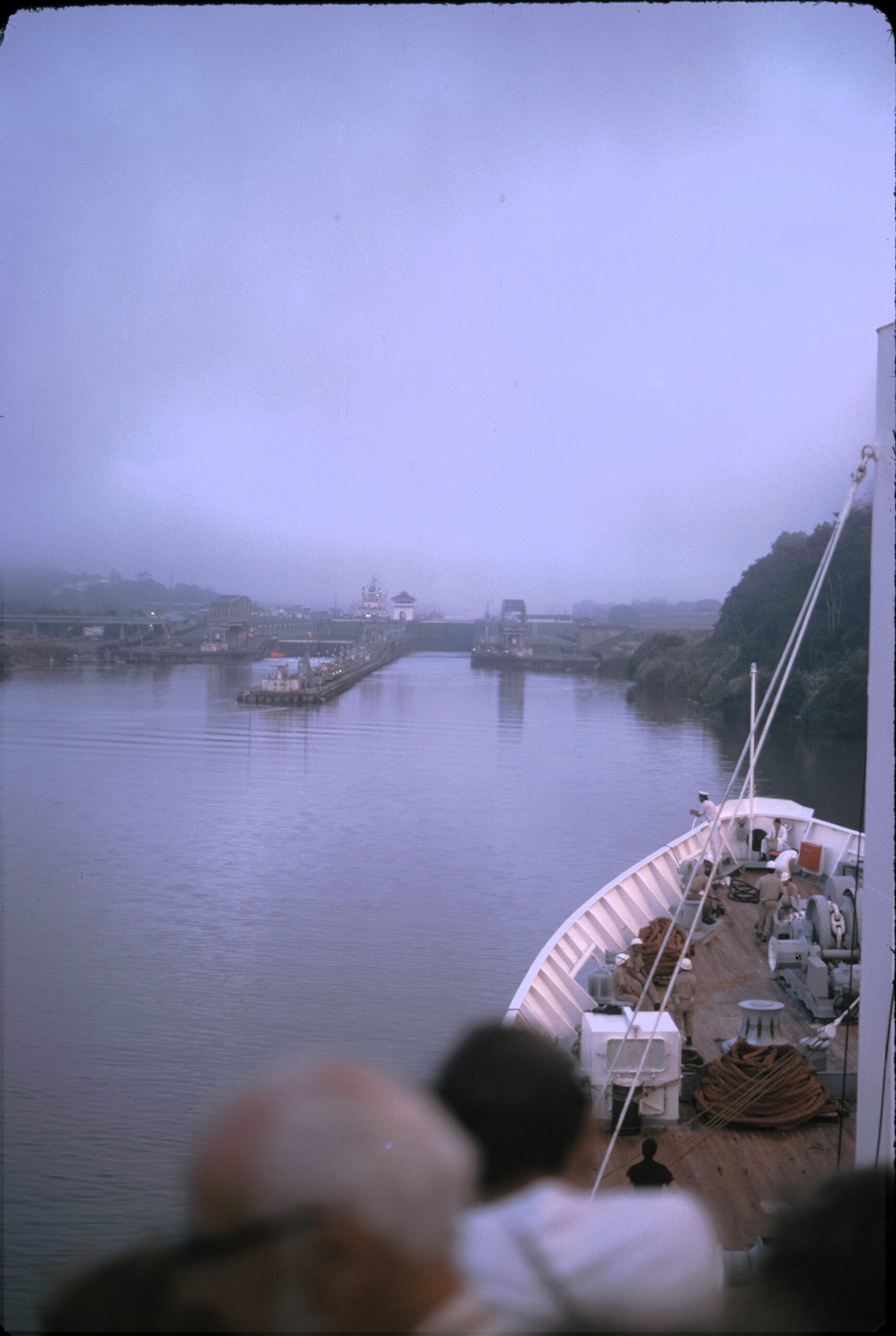 Waiting area for the Panama Canal entrance, 1974